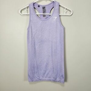GYMSHARK SMALL Women Tank Fitness Seamless Quick Dry Stretch Racer Back Purple
